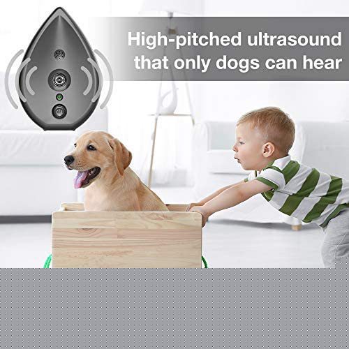 Black Ultrasonic Anti-Barking Device - Automatic Dog Bark Control & Training Aid | Rechargeable, 3 Modes, 50ft Range