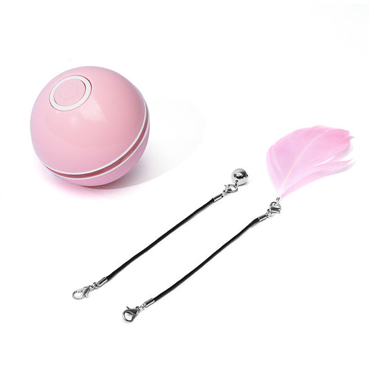 Smart USB Rechargeable Pet Interactive Rolling Ball(Pink)