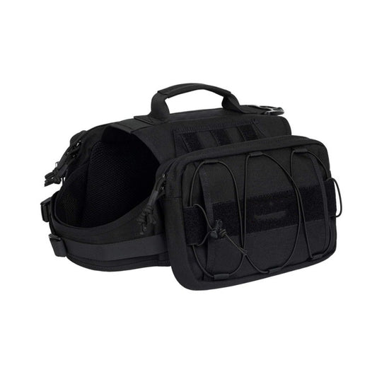 Black Durable Dog Saddle Bag Harness for Outdoor Adventures